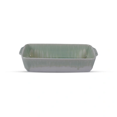 صينية فرن مستطيلة متوسطة مصنوعة يدويًا - 33 سم - رصاصي