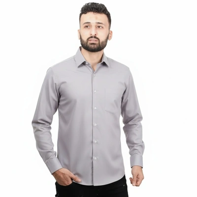 قميص رجالي كاجوال سادة كم طويل