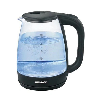 غلاية ترومان كهربائية - زجاج بايركس - 1.8 لتر - TM-K 2501BK - أسود