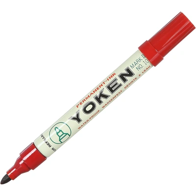 قلم يوكين دائم الحبر باللون الأحمر - للكتابة الواضحة والأنيقة