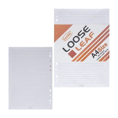 ورق مسطر مفكوك مقاس A4 من ياسين - 100 ورقة