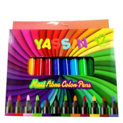 مجموعة ماركرز ياسين 12 لون للرسم والتلوين