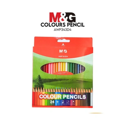 أقلام رصاص خشبية 24 لون بقبضة سداسية تشينقوانغ