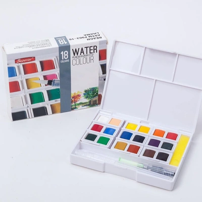 مجموعة ألوان مائية سوبريور 18 لون مع فرشة