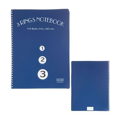 دفتر ملاحظات ياسين A4 بثلاث خطوط وسعة 114 ورقة للكتابة اليومية