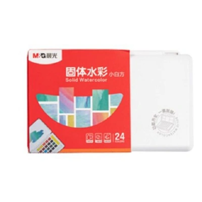 ألوان مائية صلبة متقدمة من ام اند جي Chenguang فانغ بـ 24 لونًا للفنانين