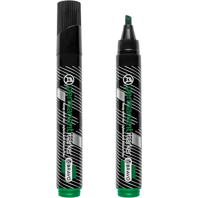 ماركر برافو دائم برأس إزميل - أخضر