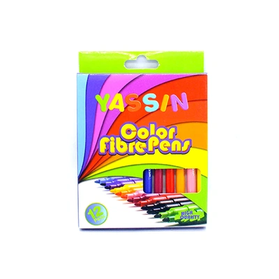 أقلام ماركر ياسين - مجموعة - 12 ًا زاهيًا للرسم والكتابة