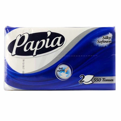 علبة مناديل ورقية بيضاء - 550 منديل للنظافة الشخصية