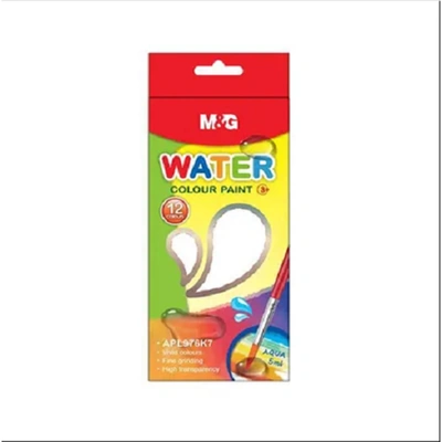 ألوان مائية إم آند جي - 12 بحجم 5 مل للفنانين والمبتدئين