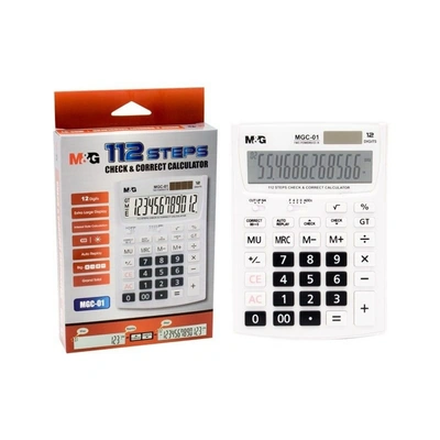 آلة حاسبة إلكترونية إم آند جي - أبيض