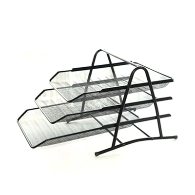 رف ورق معدني - ثلاث طبقات - أسود