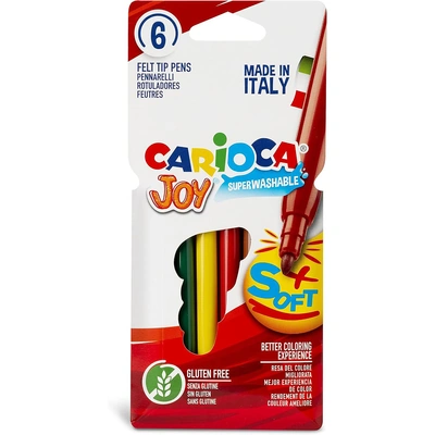 أقلام ماركر كاريوكا 6 ألوان - نصائح ليفية مقاومة للتآكل