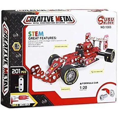 سيارة بناء معدنية من كريتيف - 201 قطعة لتطوير مهارات الأطفال الهندسية