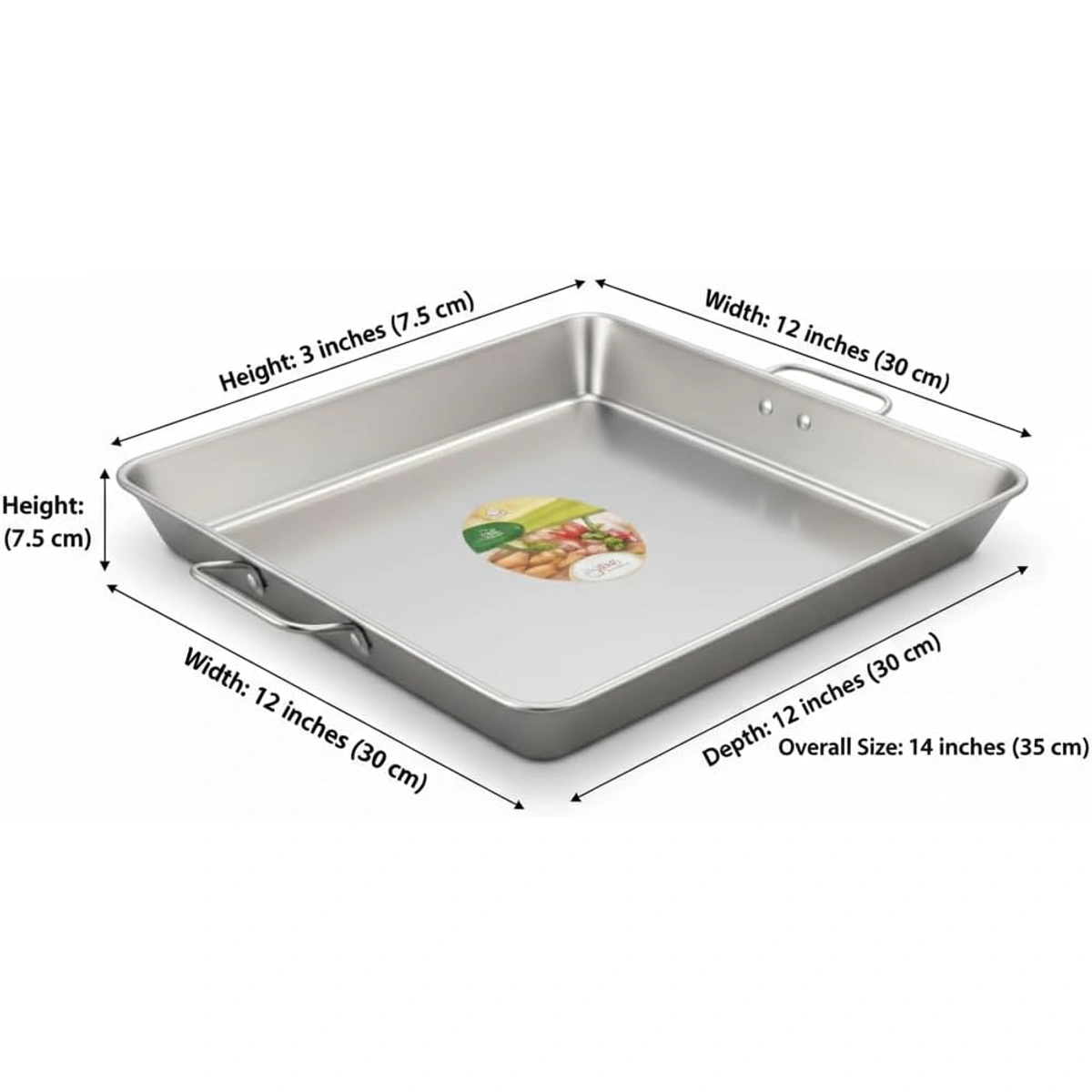 صينية فرن ستانليس ستيل - 30 سم - DD-506