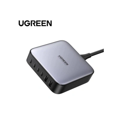 UGREEN نيكسود شاحن مكتبي GaN بقوة 200 واط (4 منافذ USB-C و2 USB-A) - رمادي