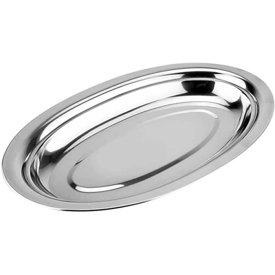 صينية تقديم بيضاوية ستانلس ستيل - 30 سم - 27017