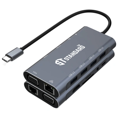 محطة توصيل USB-C اس تي ستاندرند ST-9591A - 11 في 1 - بدون ضمان