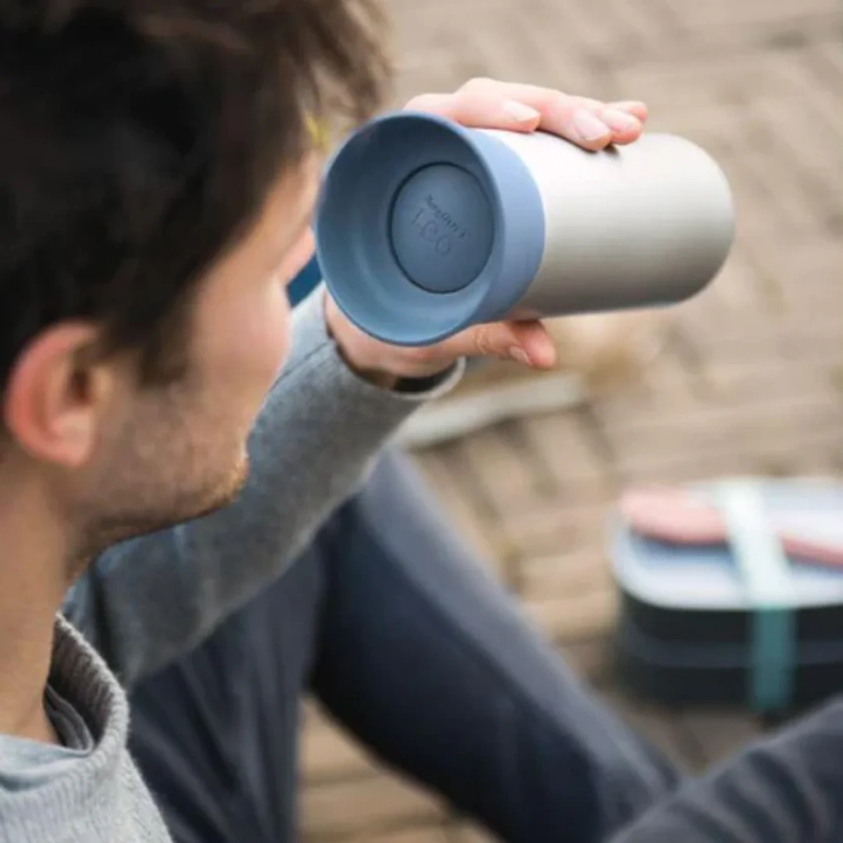 بيرغوف مج حراري - 330 مل - أزرق / فضي