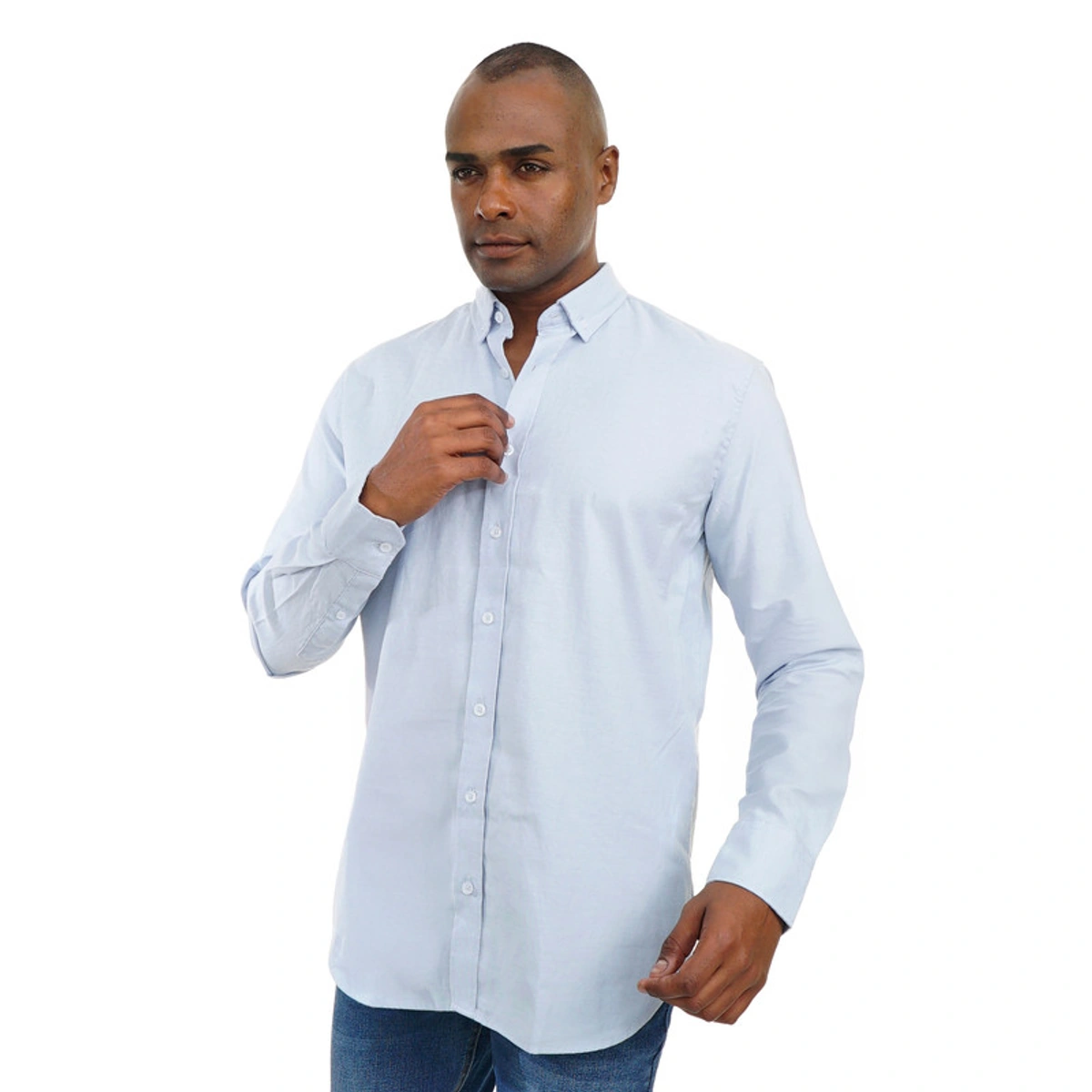قميص رجالي كاجوال سادة بأكمام طويلة - 104010094
