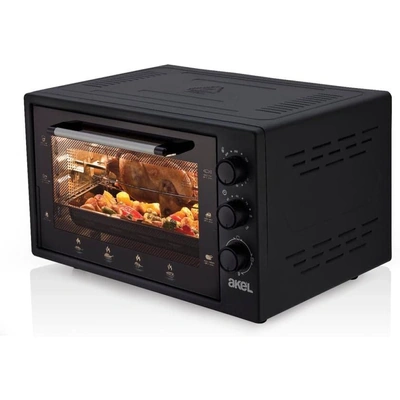 فرن كهربائي بشواية من اكيل - 1500 وات - 45 لتر- أسود - AF940