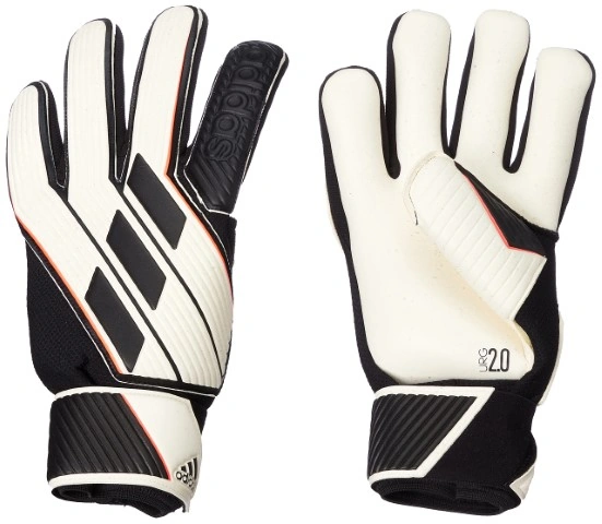 قفازات حارس المرمى مضلعة للجنسين - أسود/أبيض - ‎GI6380