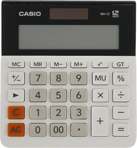 Casio الة حاسبة صغيرة - أسود - ‎MH-12-BK-W-DP