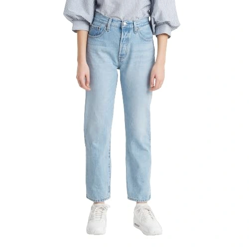 36200-0127 بنطلون جينز 501 بقصة اصلية قصيرة حريمي - أزرق