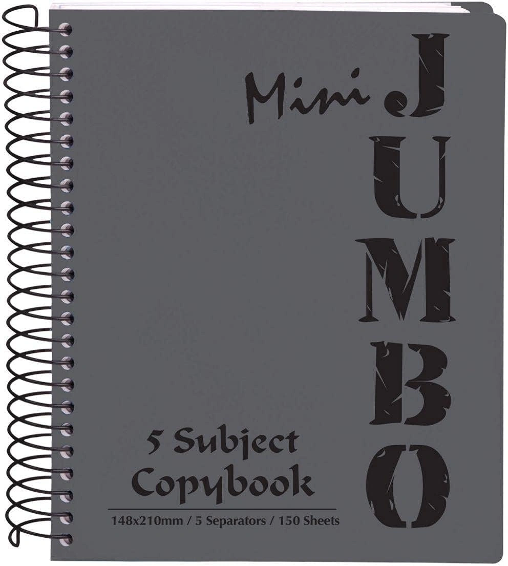 Mintra كشكول سلك ميني جامبو - 200 صفحة - رمادي