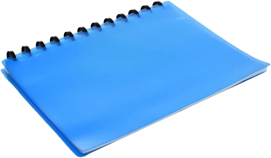 حافظة ورق A4 بسلك - شفاف - 60 جيب - أزرق - DGG1160