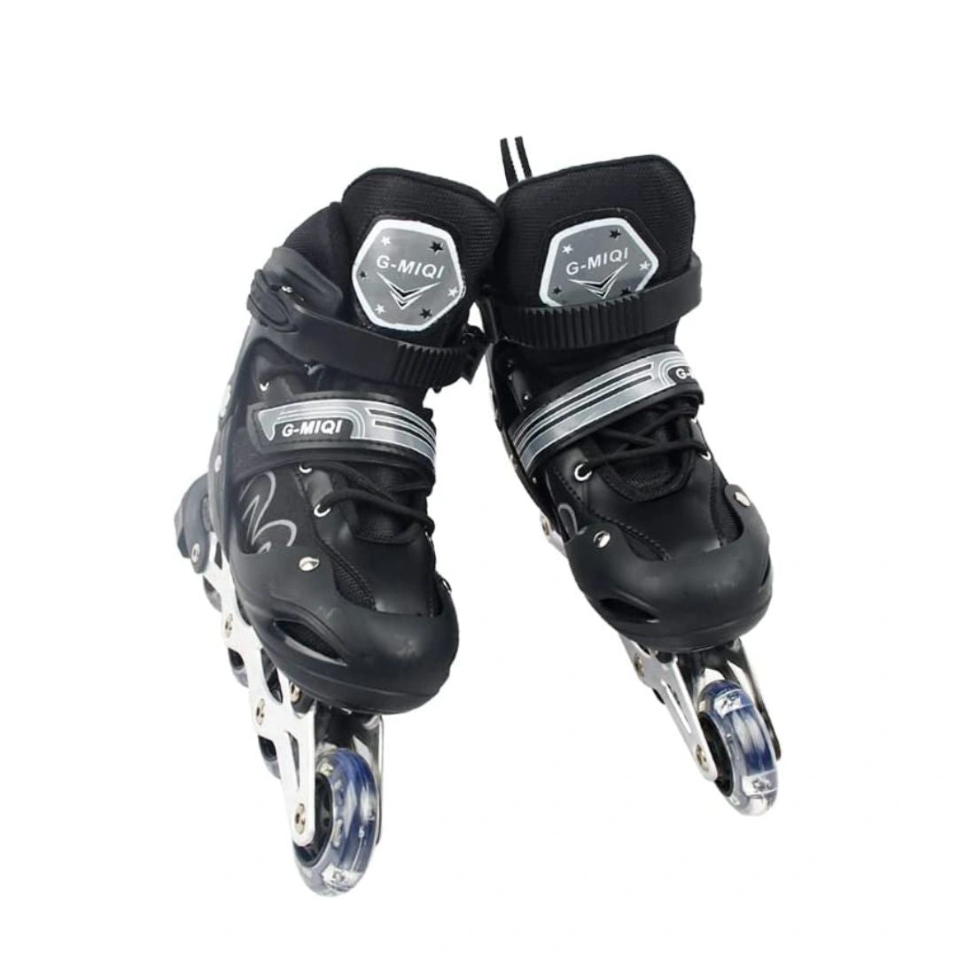 جزمة باتيناج صف واحد قابل للتعديل - أسود