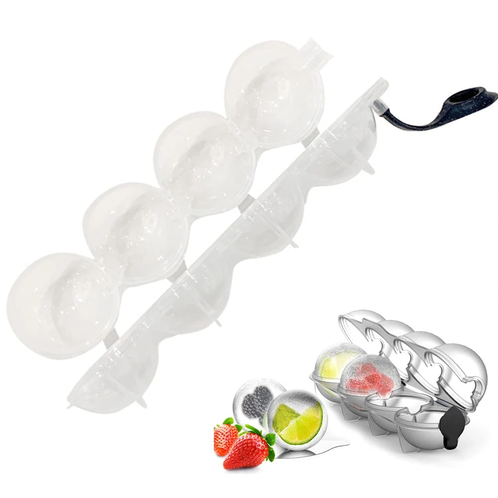 قالب سيليكون دائري - 4 فتحات - 2 قطع - شفاف