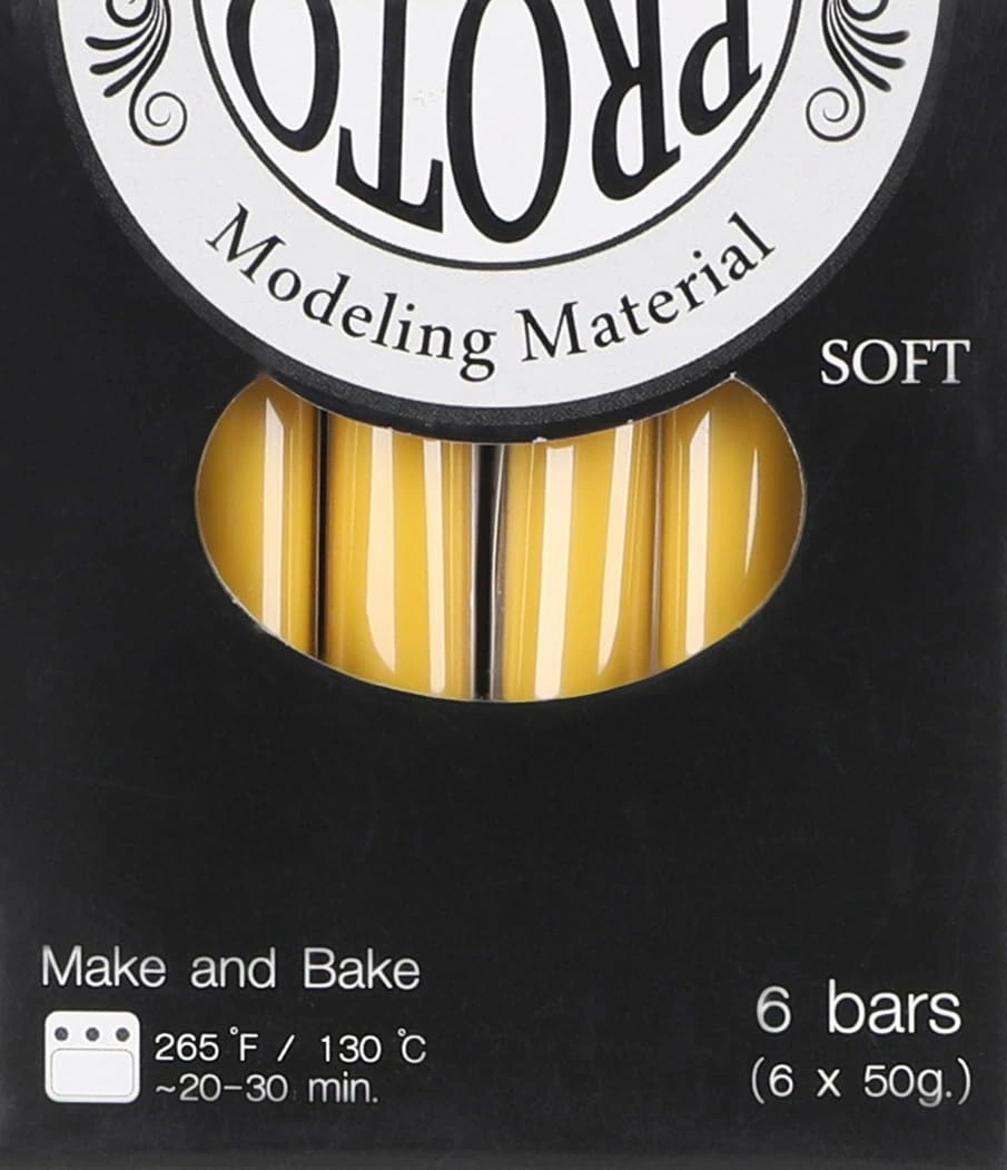 Proto علبة صلصال حراري - 6 قطع - أصفر