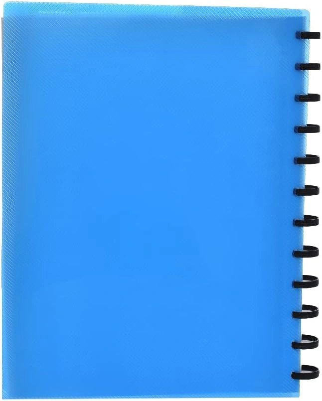 حافظة ورق A4 بسلك - شفاف - 60 جيب - أزرق - DGG1160