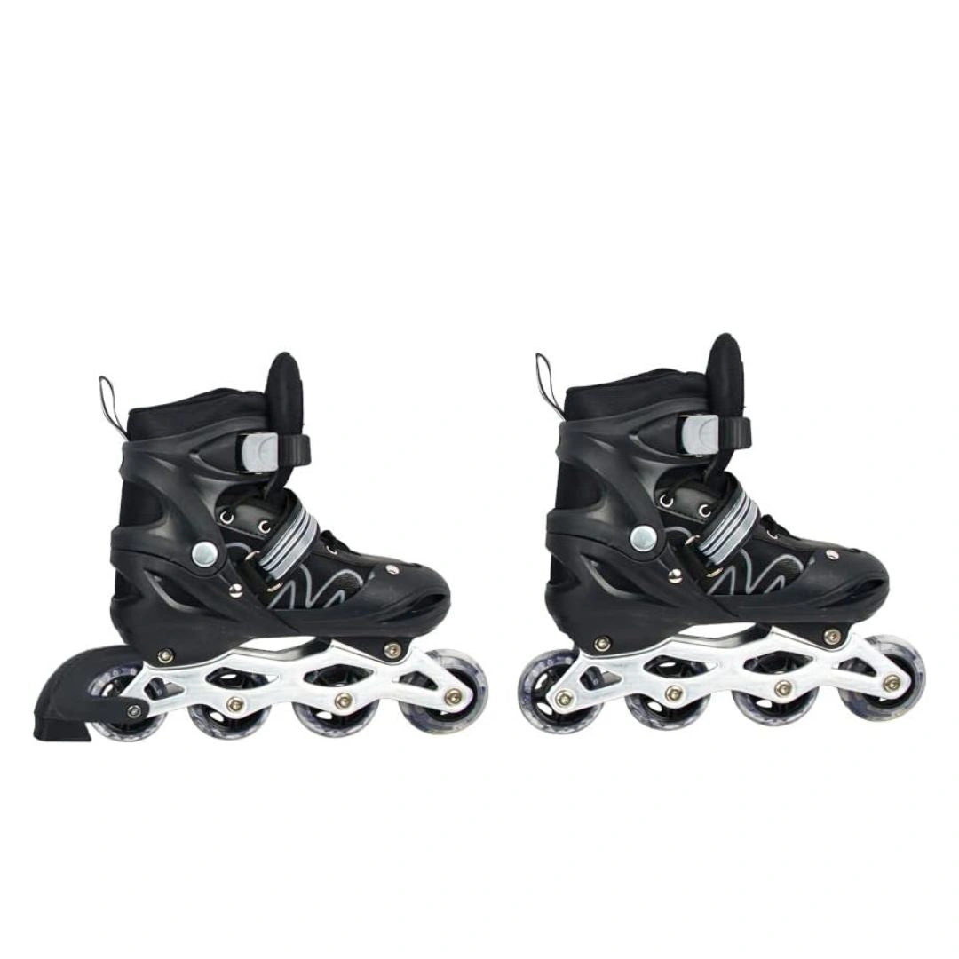 جزمة باتيناج صف واحد قابل للتعديل - أسود