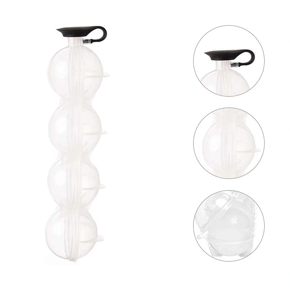 قالب سيليكون دائري - 4 فتحات - 2 قطع - شفاف