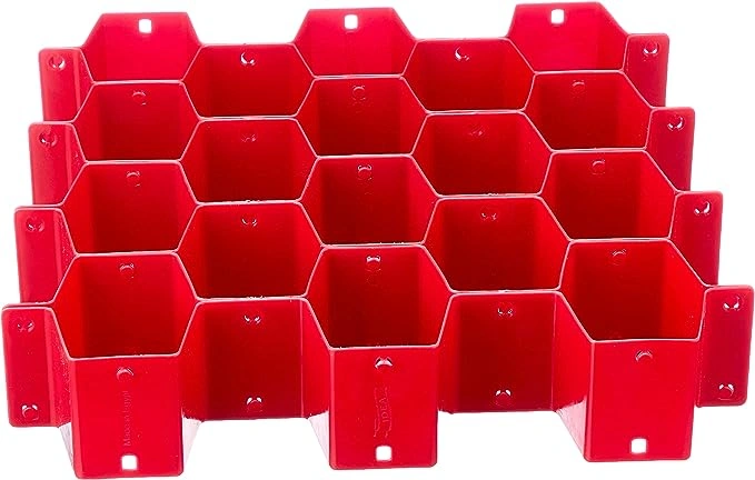 منظم درج شكل خلية نحل - 8 قطع - أحمر