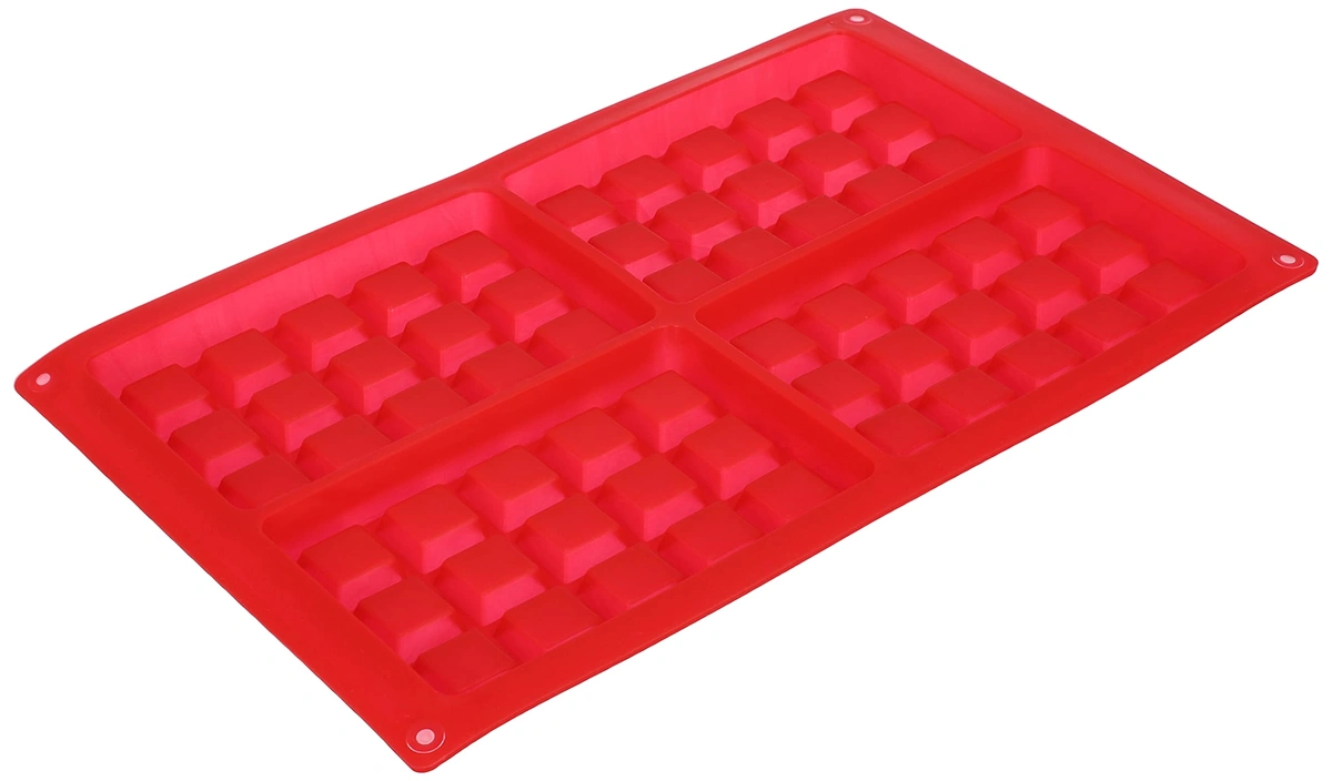 قالب وافل سيليكون - أحمر