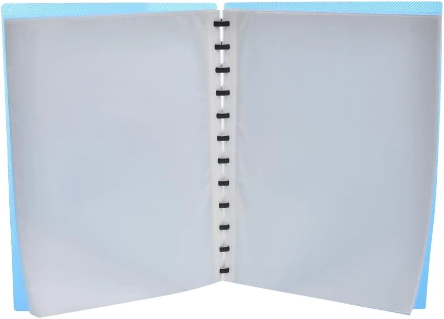 حافظة ورق A4 بسلك - شفاف - 60 جيب - أزرق - DGG1160