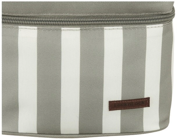 ‎Lock & Lock طقم لانش بوكس 3 قطع مع لانش باج - رمادي/أبيض