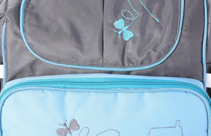 Prime Leader شنطة ظهر لحفاضات البيبي - أزرق/رمادي