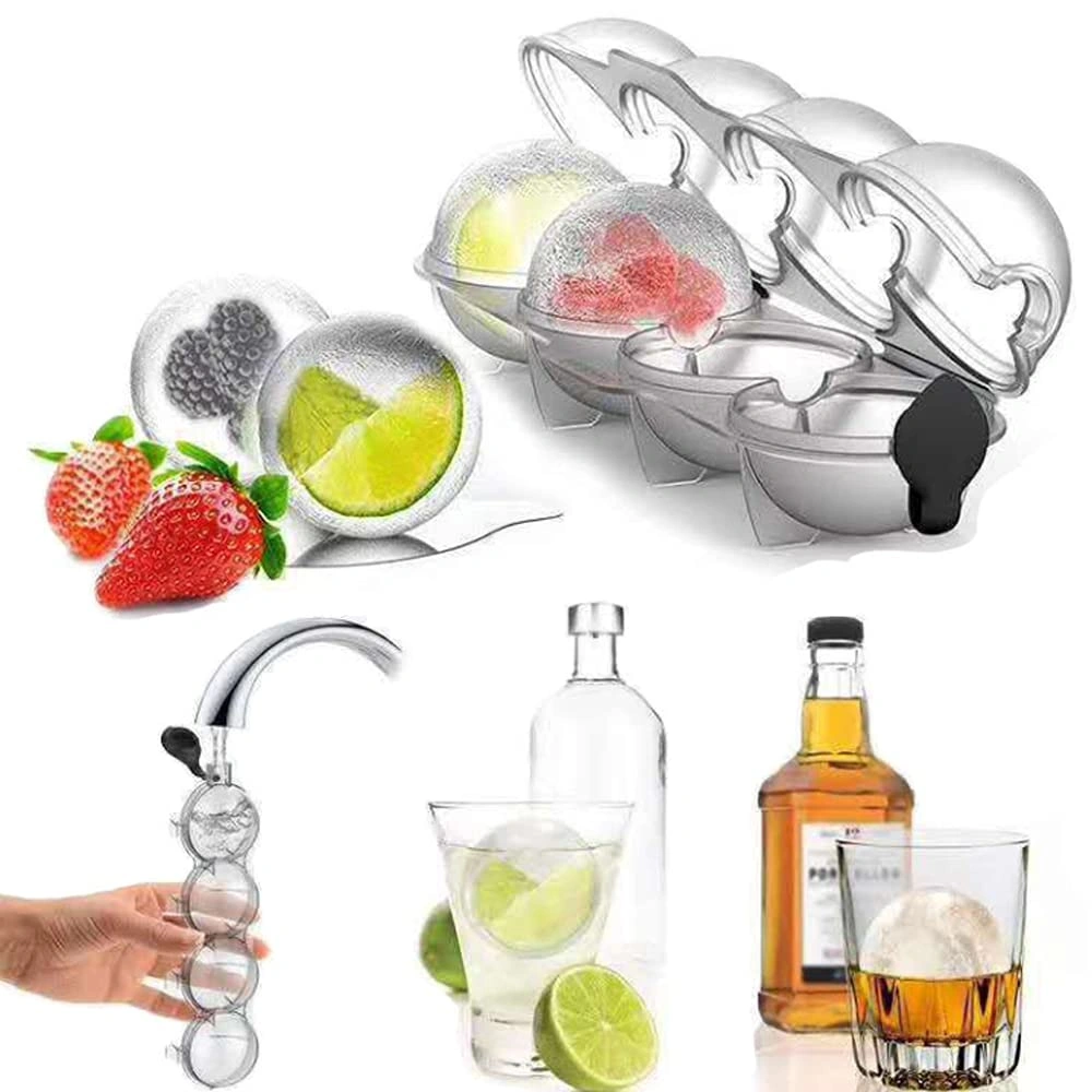 قالب سيليكون دائري - 4 فتحات - 2 قطع - شفاف