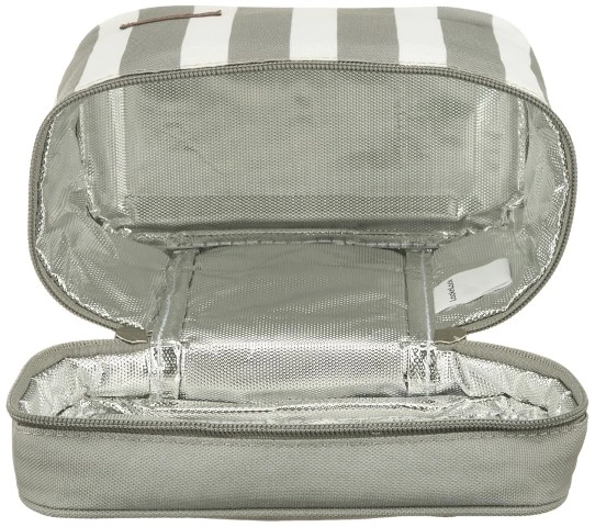 ‎Lock & Lock طقم لانش بوكس 3 قطع مع لانش باج - رمادي/أبيض