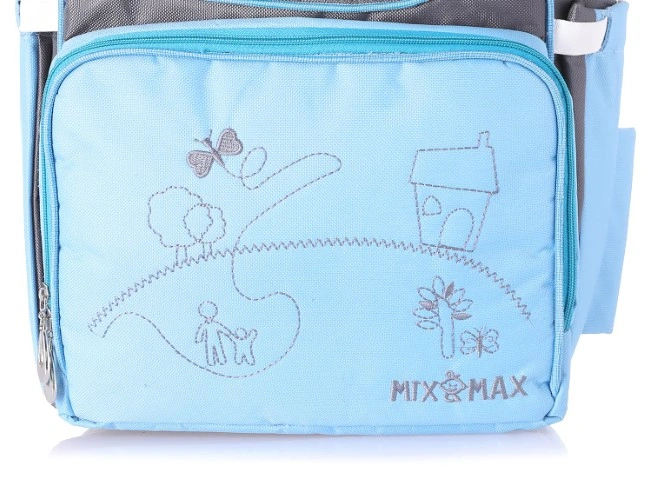 Prime Leader شنطة ظهر لحفاضات البيبي - أزرق/رمادي