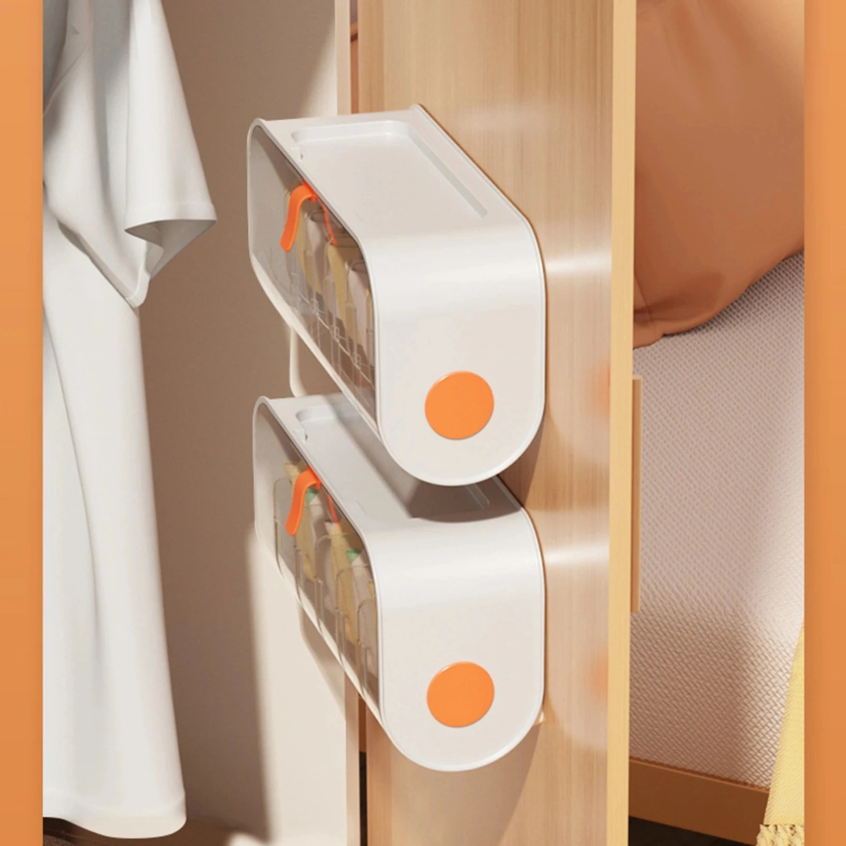 منظم للملابس الداخليه أكريليك - أبيض/شفاف