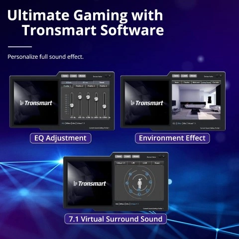 Tronsmart سماعات رأس سلكيه للألعاب - أسود