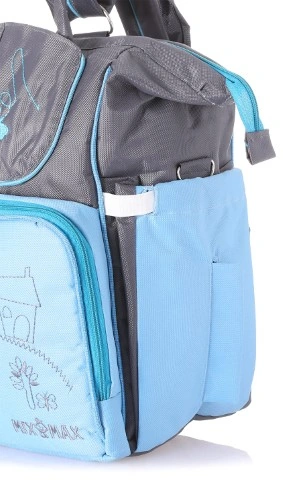 Prime Leader شنطة ظهر لحفاضات البيبي - أزرق/رمادي
