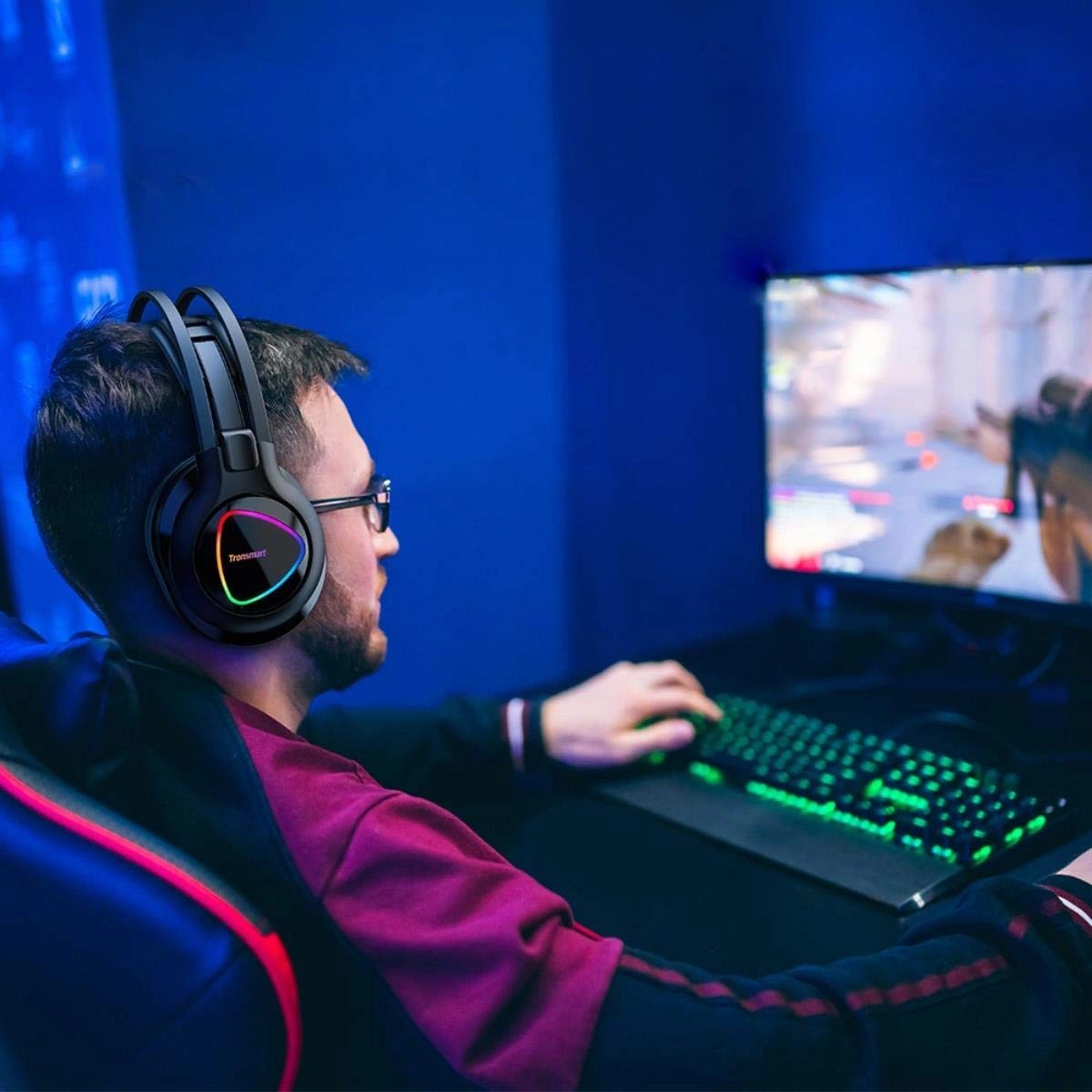 Tronsmart سماعة العاب فوق الأذن سلكيه - أسود - TRG5134