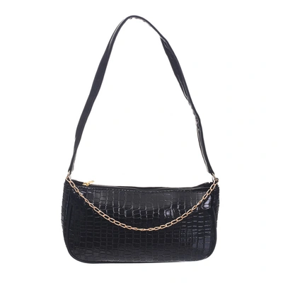 شنطة يد حريمي جلد بنقشة جلد الثعبان مع سوستة وحزام