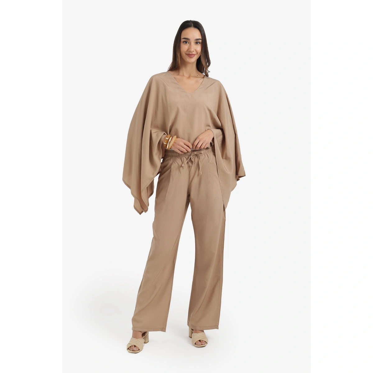 بنطلون حريمي برباط خصر فسكوز من كارينا 58781